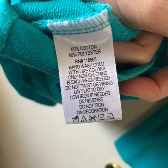 Quacker‎ Factory XL Turquoise Embellished Full Zip Sweatshirt Jacket - Picture 7 of 8